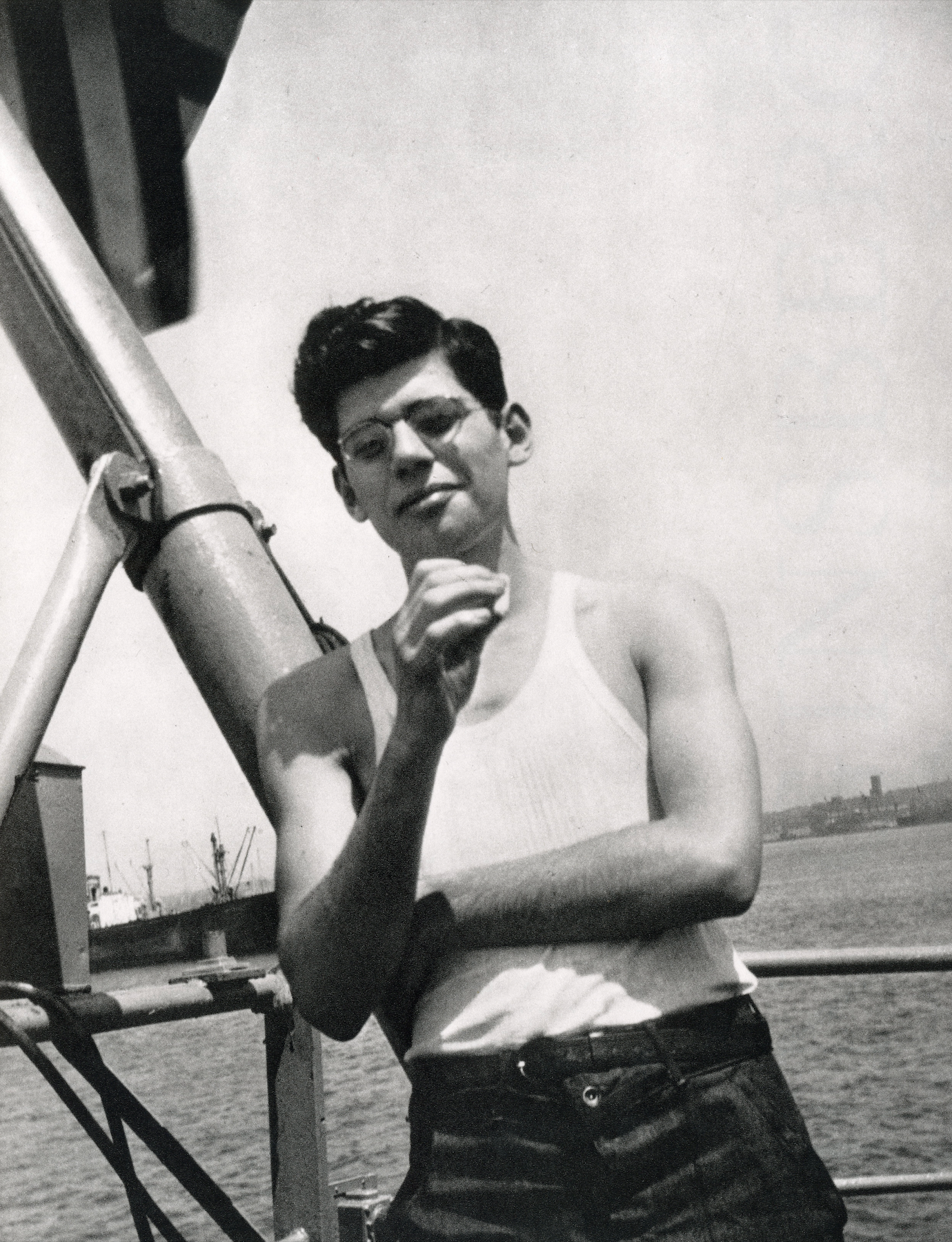 Allen Ginsberg handwritten caption beneath photograph interior.