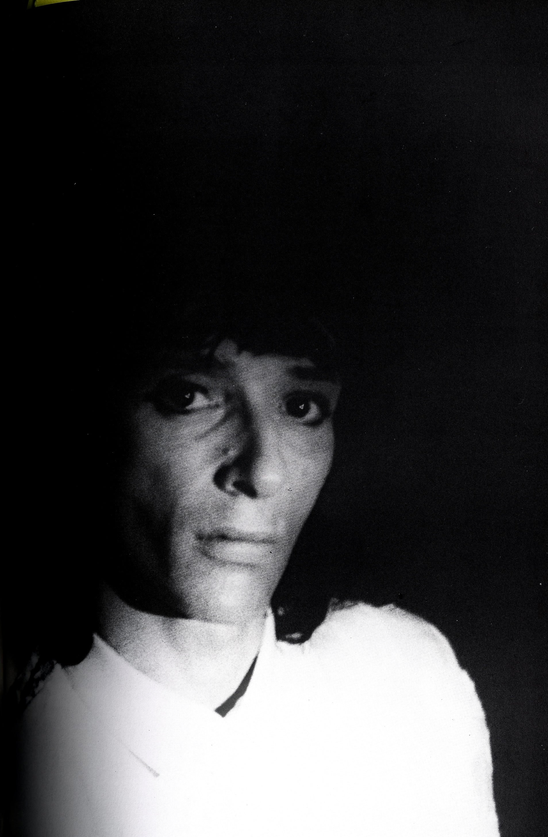 Close-up monochrome portrait of Johnny Thunders from the book.