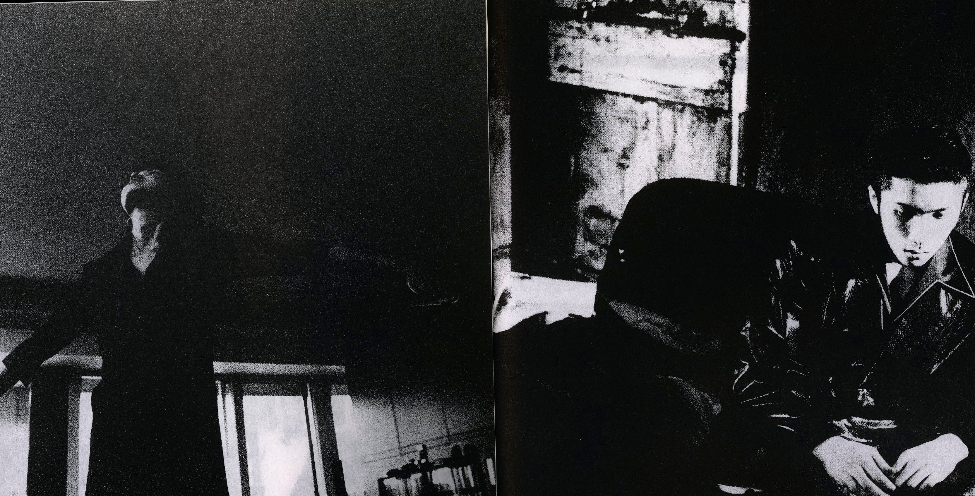 Design fragment and typography spread from “Bullet Ballet” (1998).