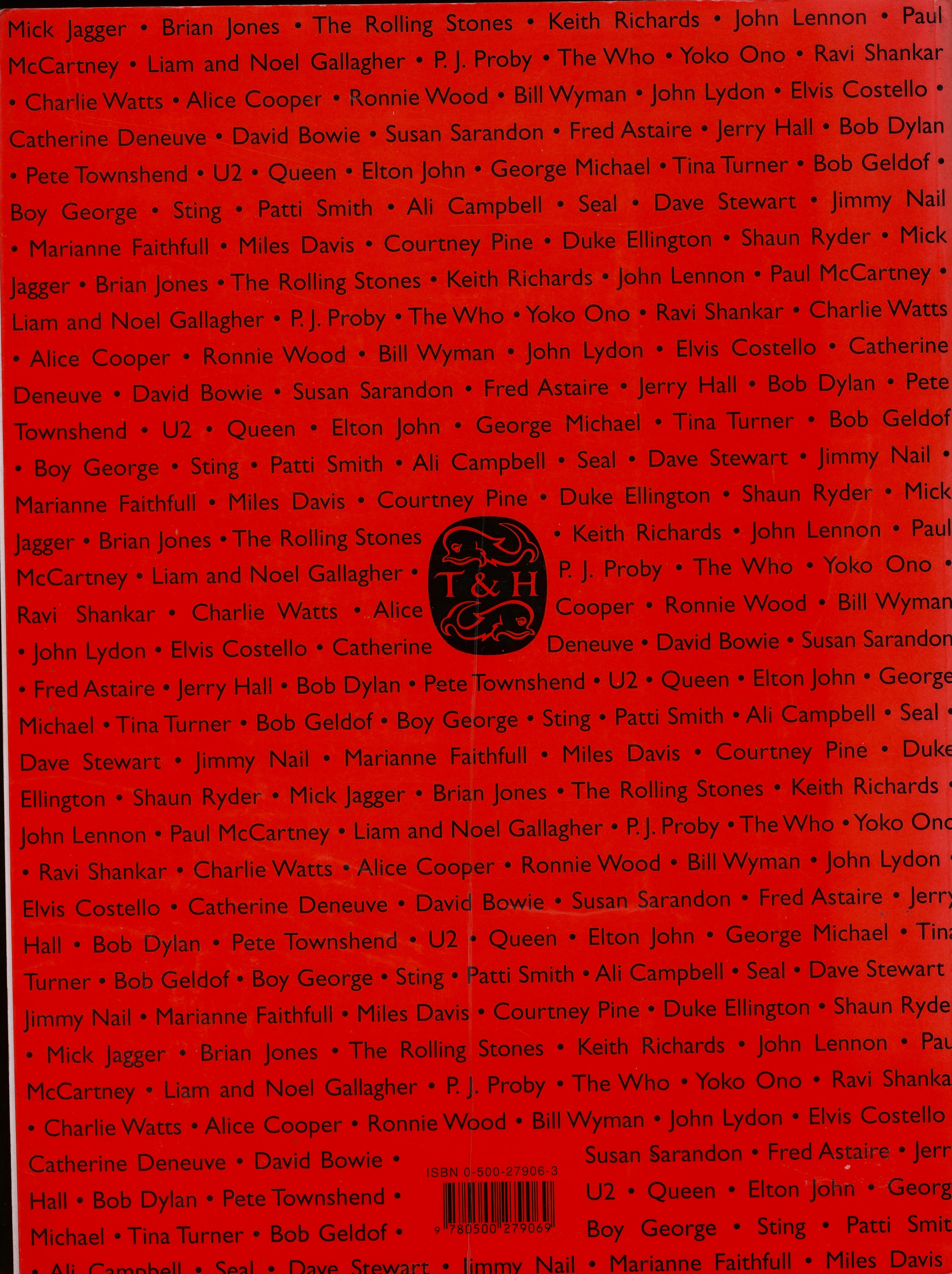 Back cover of the softcover edition of David Bailey’s Rock and Roll Heroes.