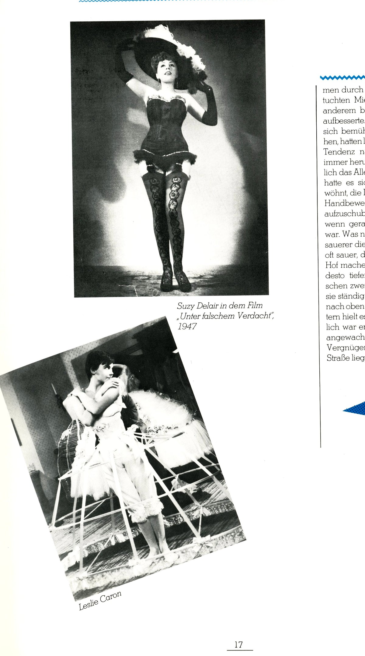 Vintage glamour photograph of a woman in a slip with catalogue clippings, page from Drunter & Drüber.