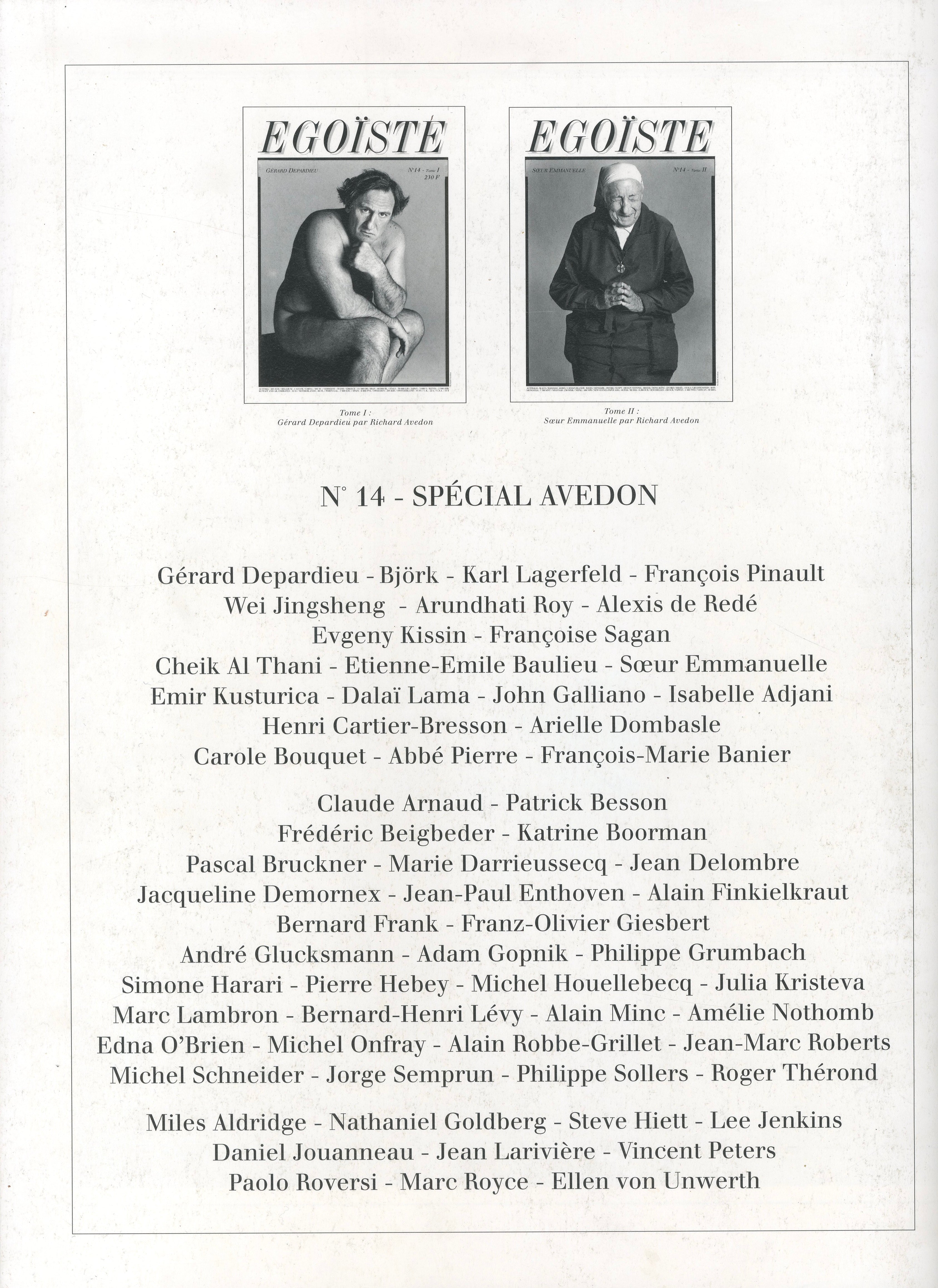 Back cover and spine detail of Égoïste No. 14 vintage French art and fashion magazine.