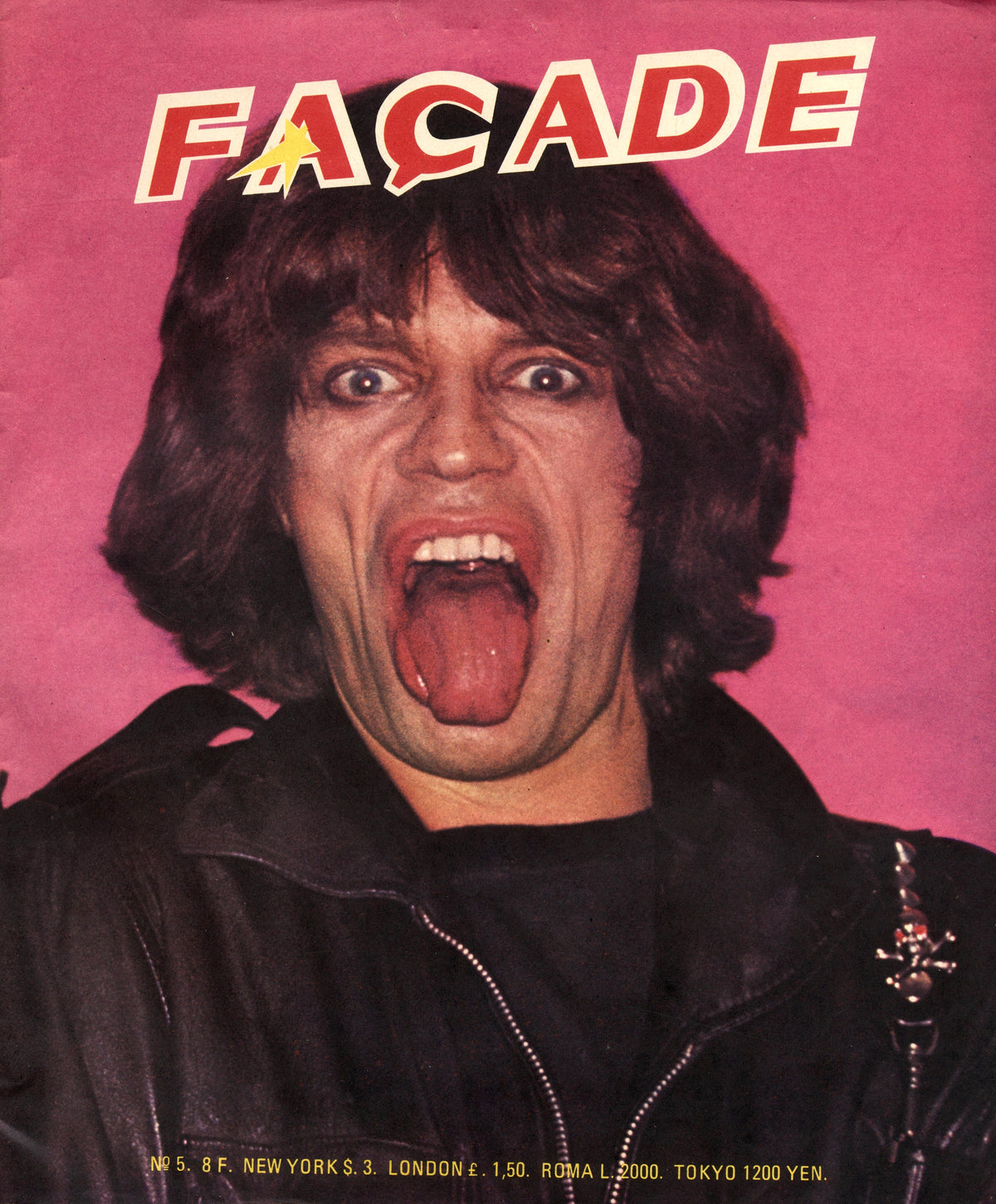 Façade No. 5 (1977) Paris magazine, Mick Jagger sticking out his tongue on a pink cover.