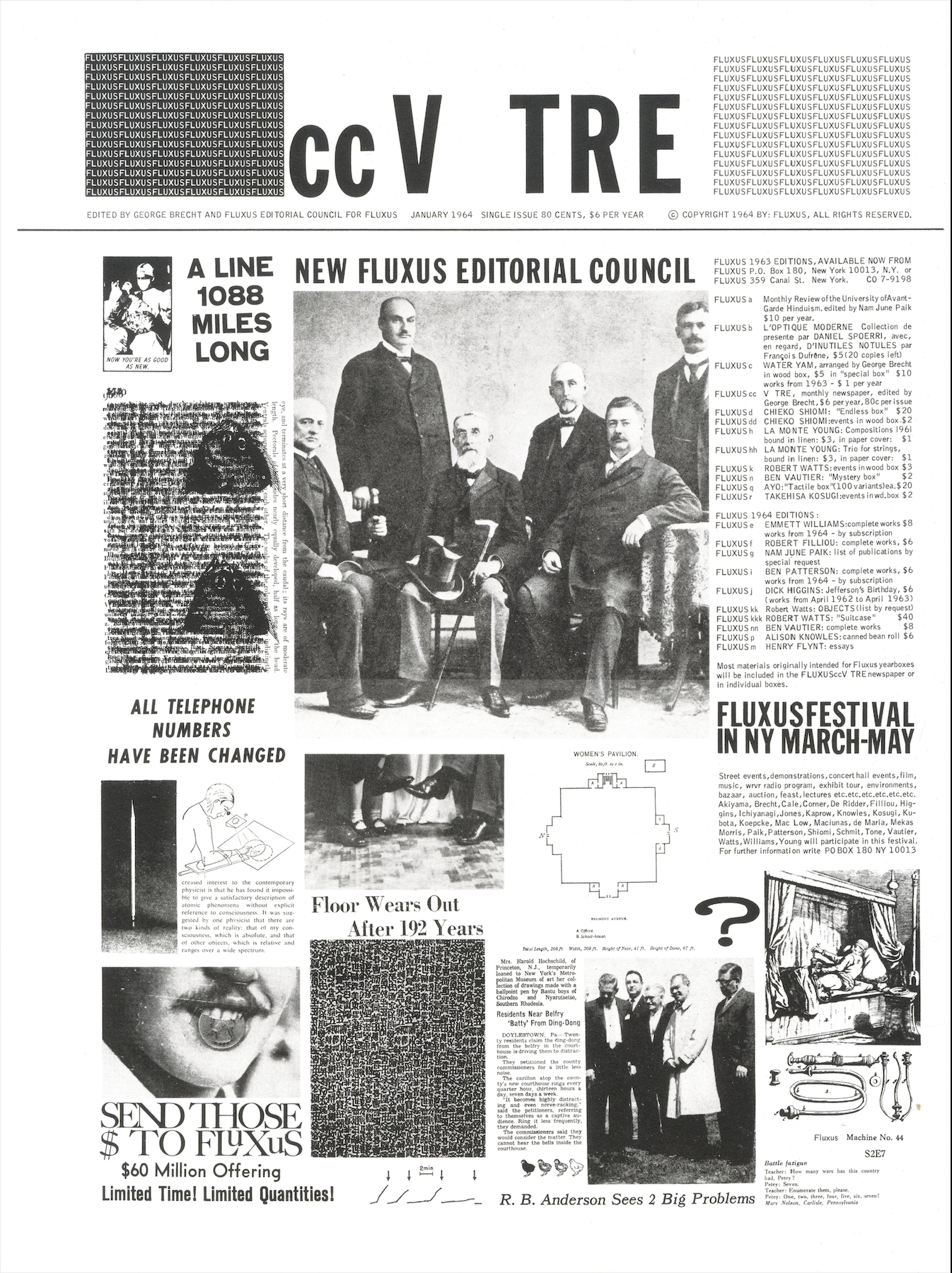 Fluxus V TRE 1964 Fluxus newspaper front page.