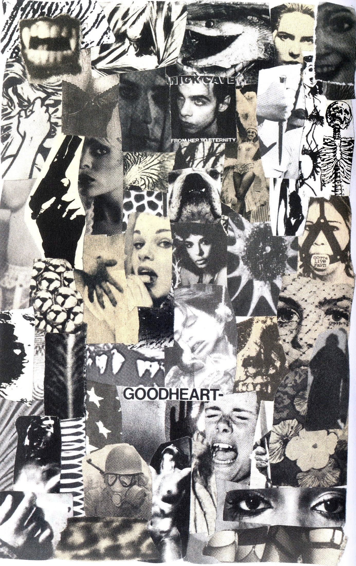 Interior spread featuring collage artwork from FTL’s DREAMGIRLS zine by Weirdo Dave.