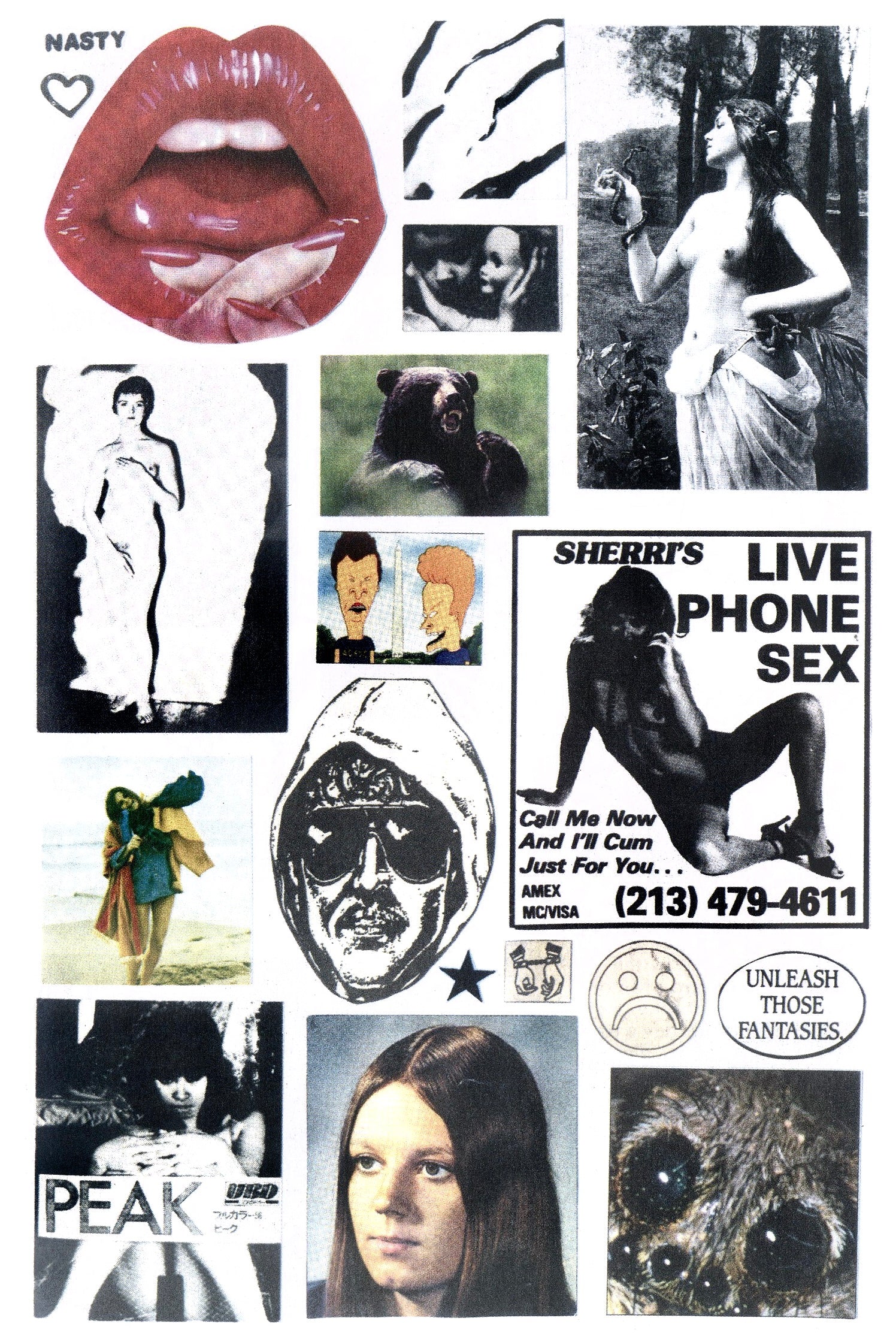 Inside page showing raw counterculture imagery characteristic of FTL’s DREAMGIRLS zine.