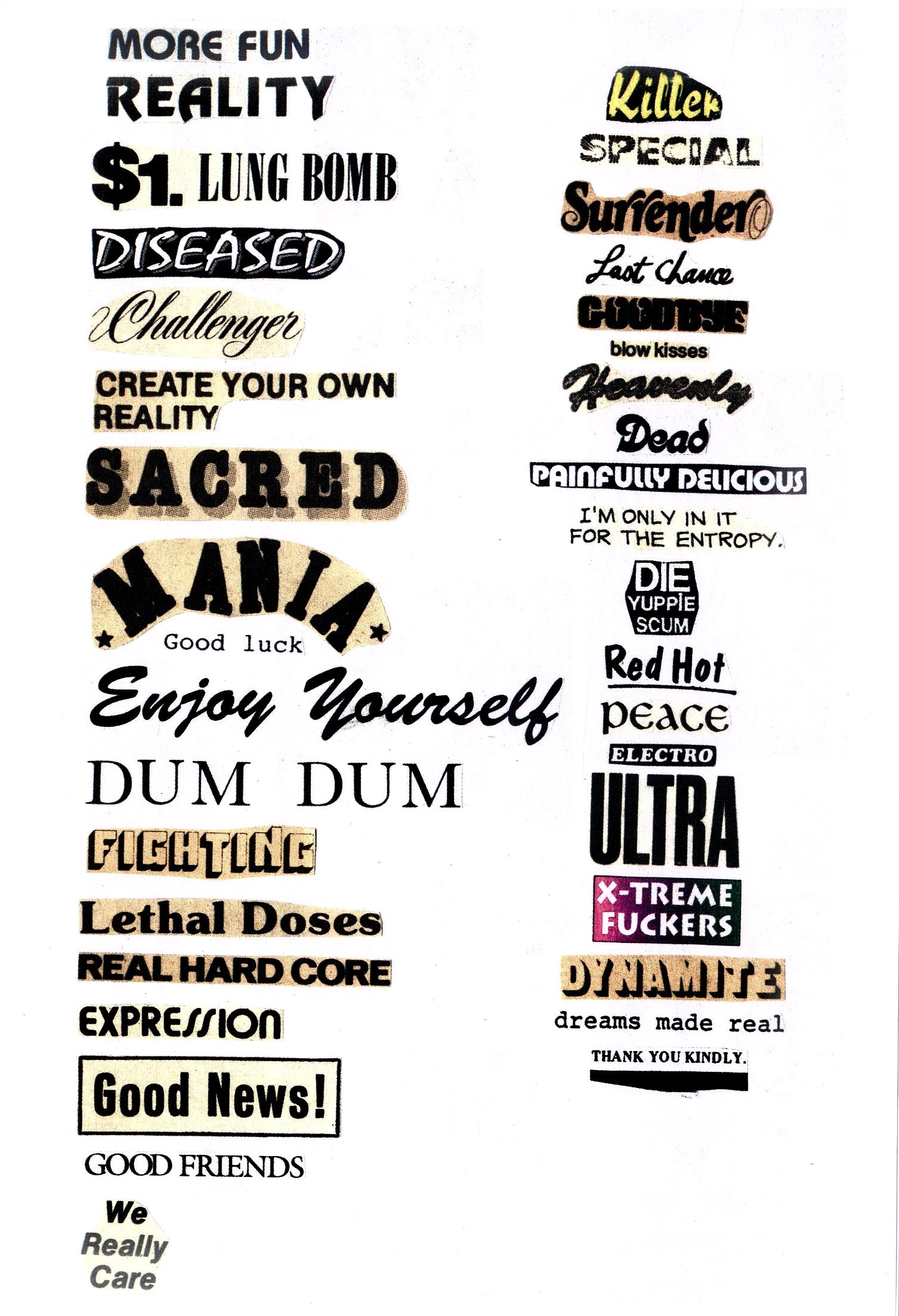 Inside spread highlighting the underground visual style of the DREAMGIRLS zine.