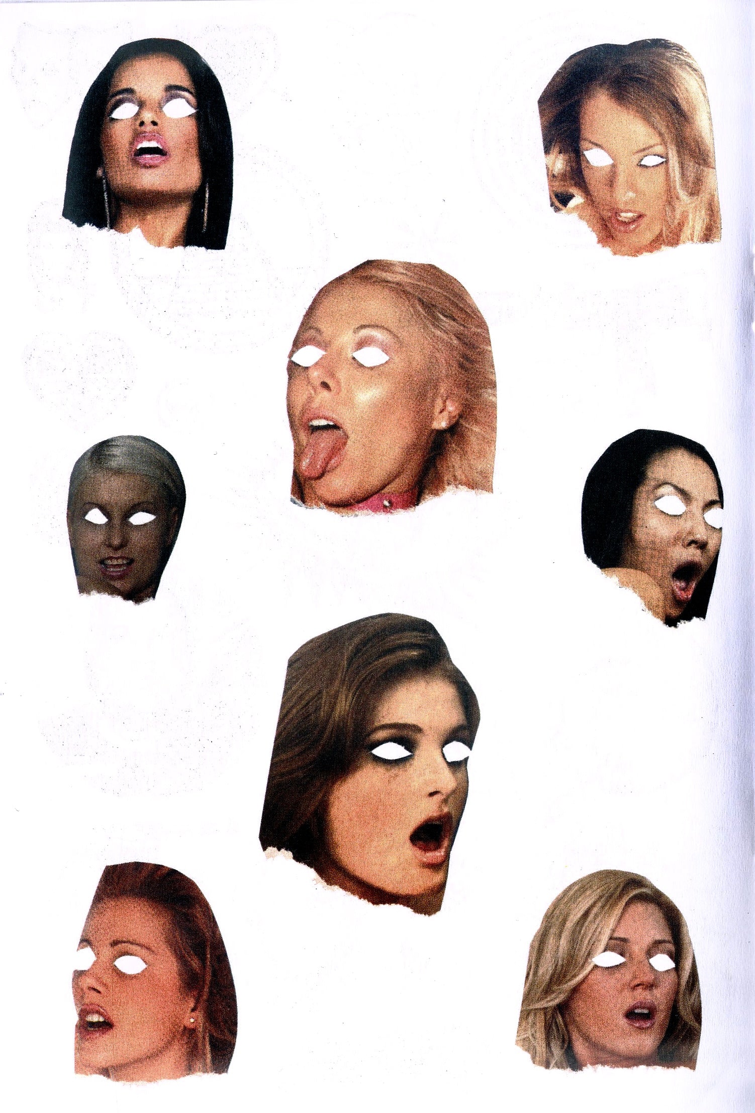 Interior page collage featuring expressive collage elements from FTL’s DREAMGIRLS zine.