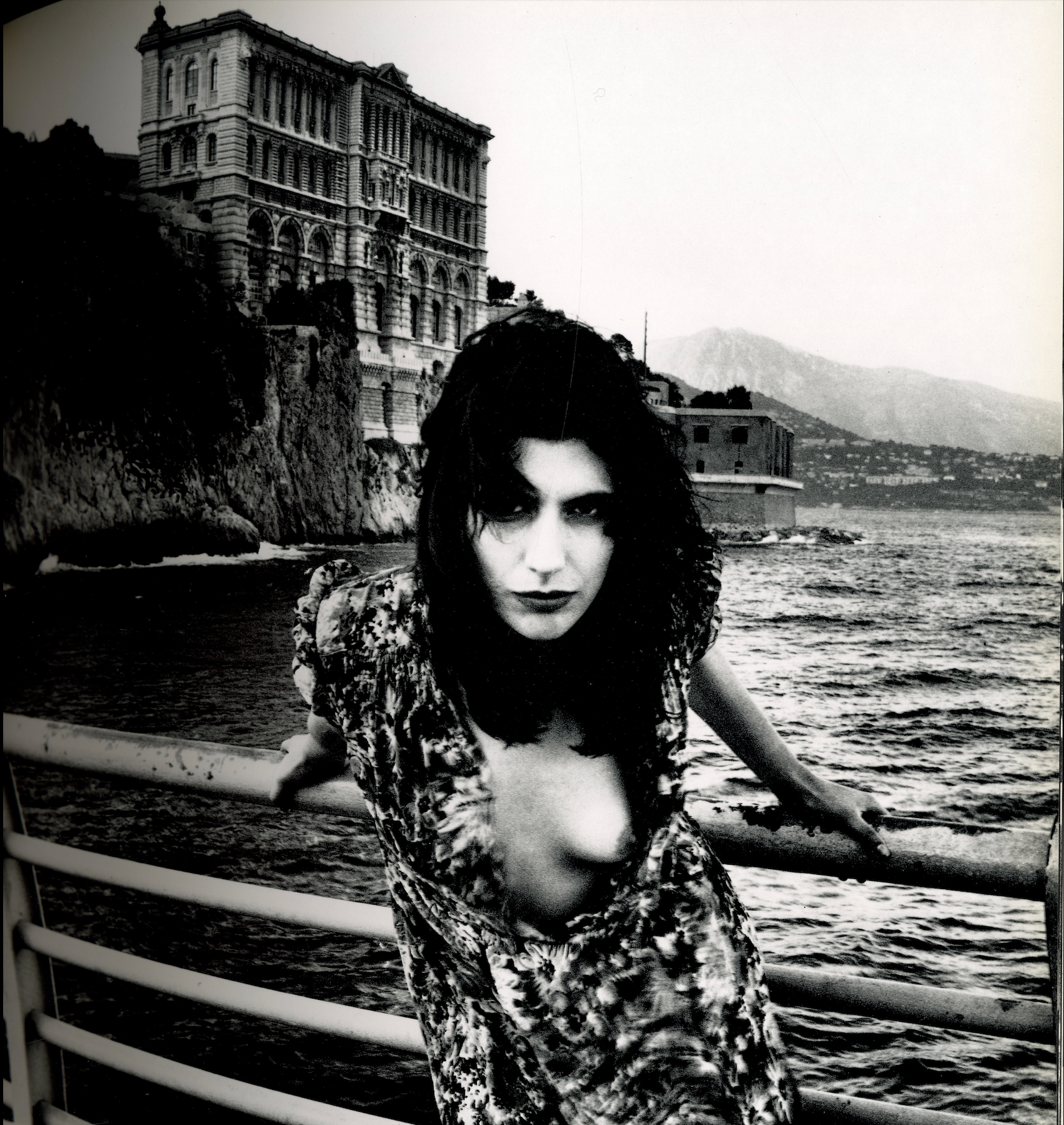 Helmut Newton noir fashion photograph interior detail.