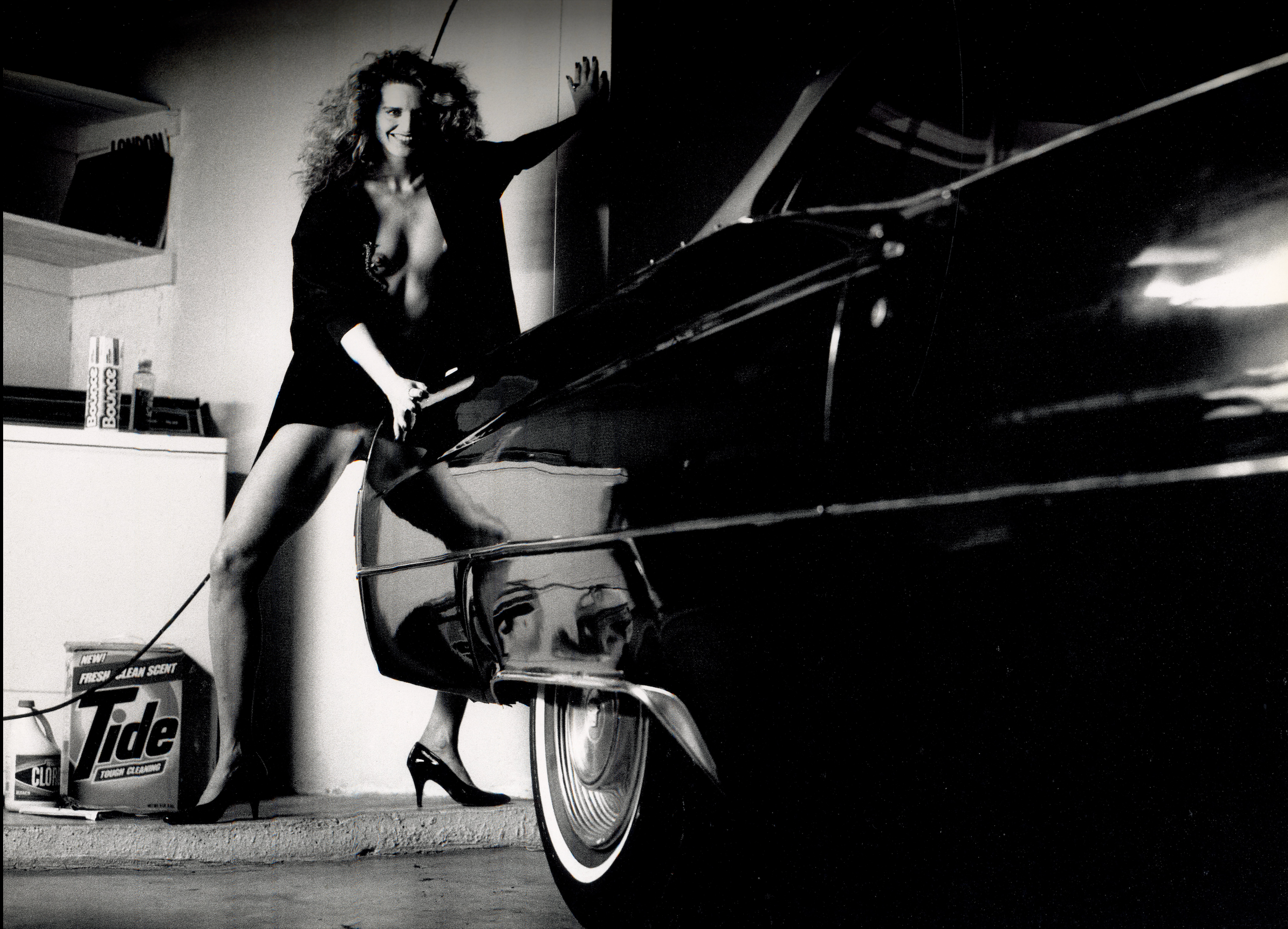 Interior spread Helmut Newton iconic fashion imagery 1980s.