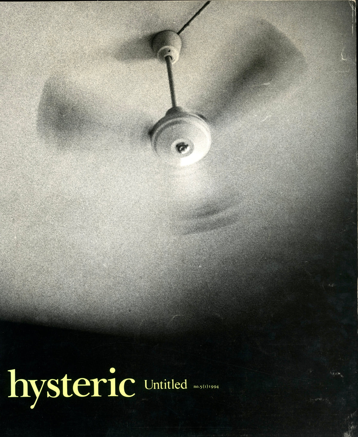 Hysteric No. 5 Untitled (1994) by Hysteric Glamour, front cover with a black-and-white photograph of a spinning ceiling fan.