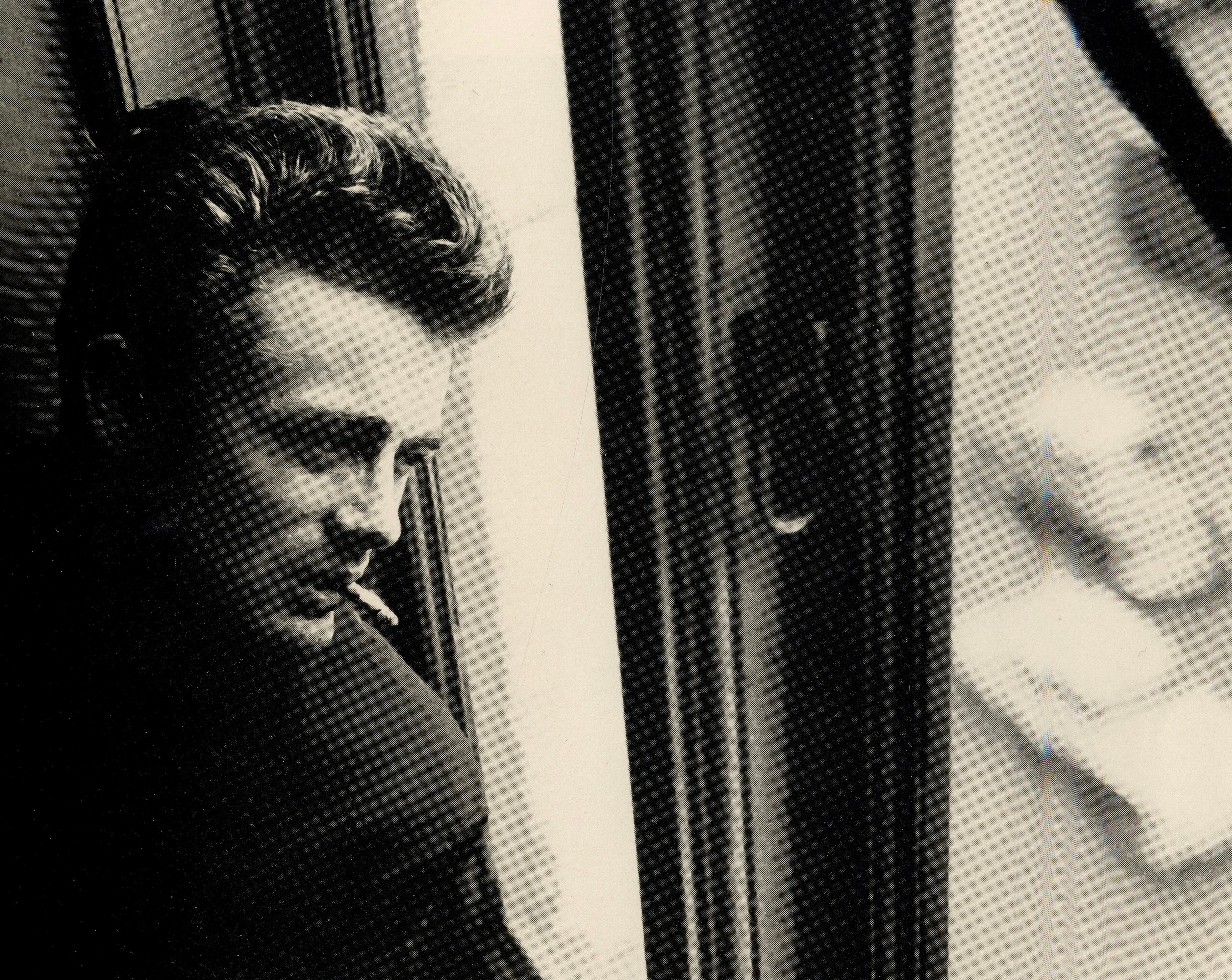 Interior portrait James Dean Roy Schatt black and white.