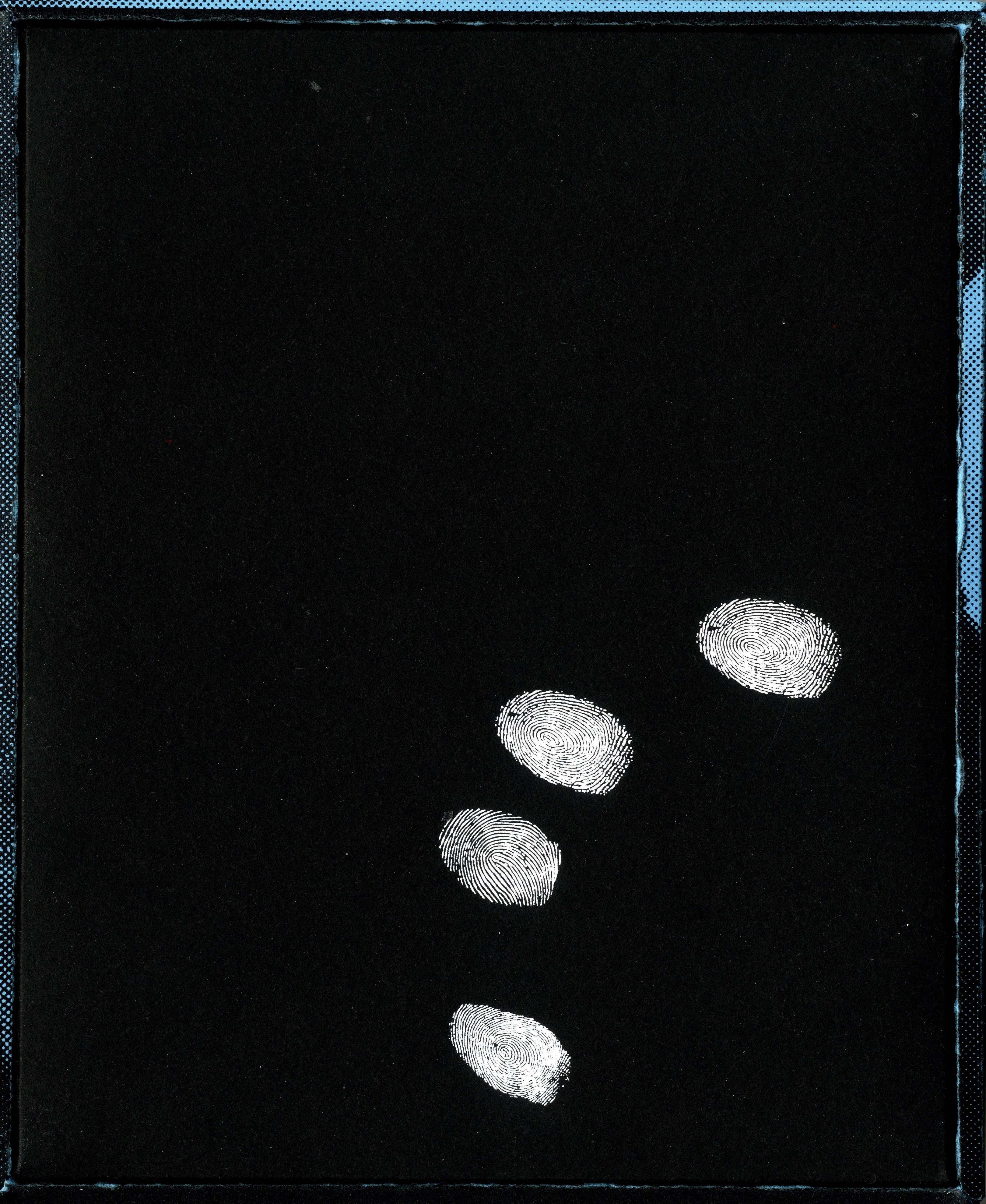 Curated arrangement of FINGERPRINT Polaroids showcasing the visual tone of Raised by Wolves.