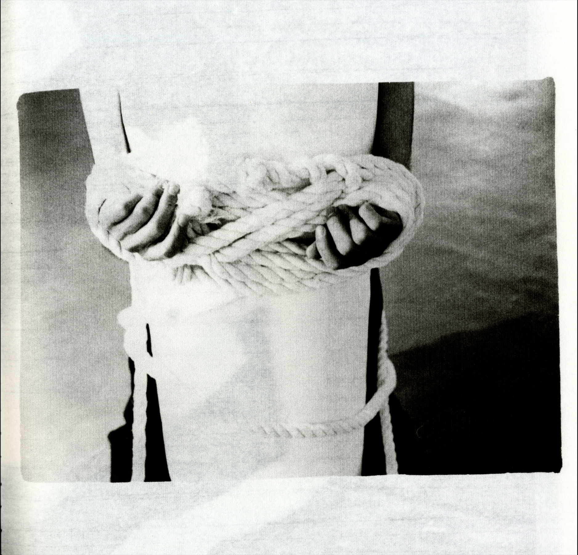 Black-and-white image from Guiones showing a partially obscured figure captured in analog film.