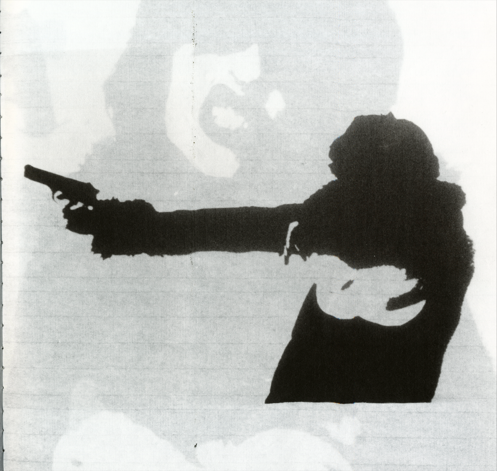 Artist book layout from Guiones, showing the interplay of transparency and shadow between pages.