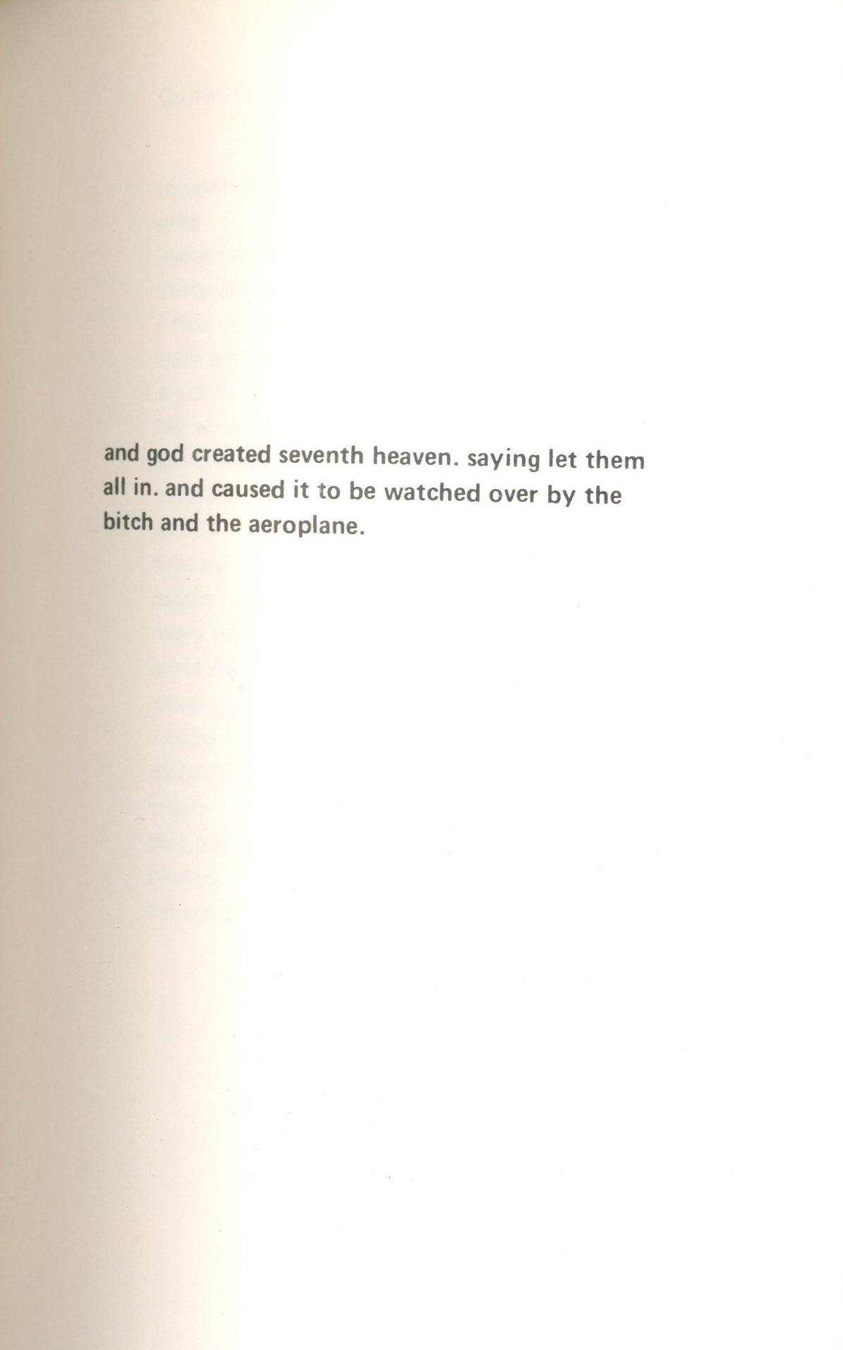 Opening page of Seventh Heaven by Patti Smith with a short printed passage of text.