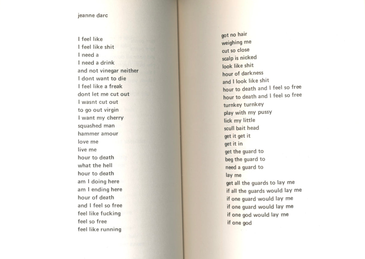 Open spread from Seventh Heaven showing a poem set in narrow columns across two pages.
