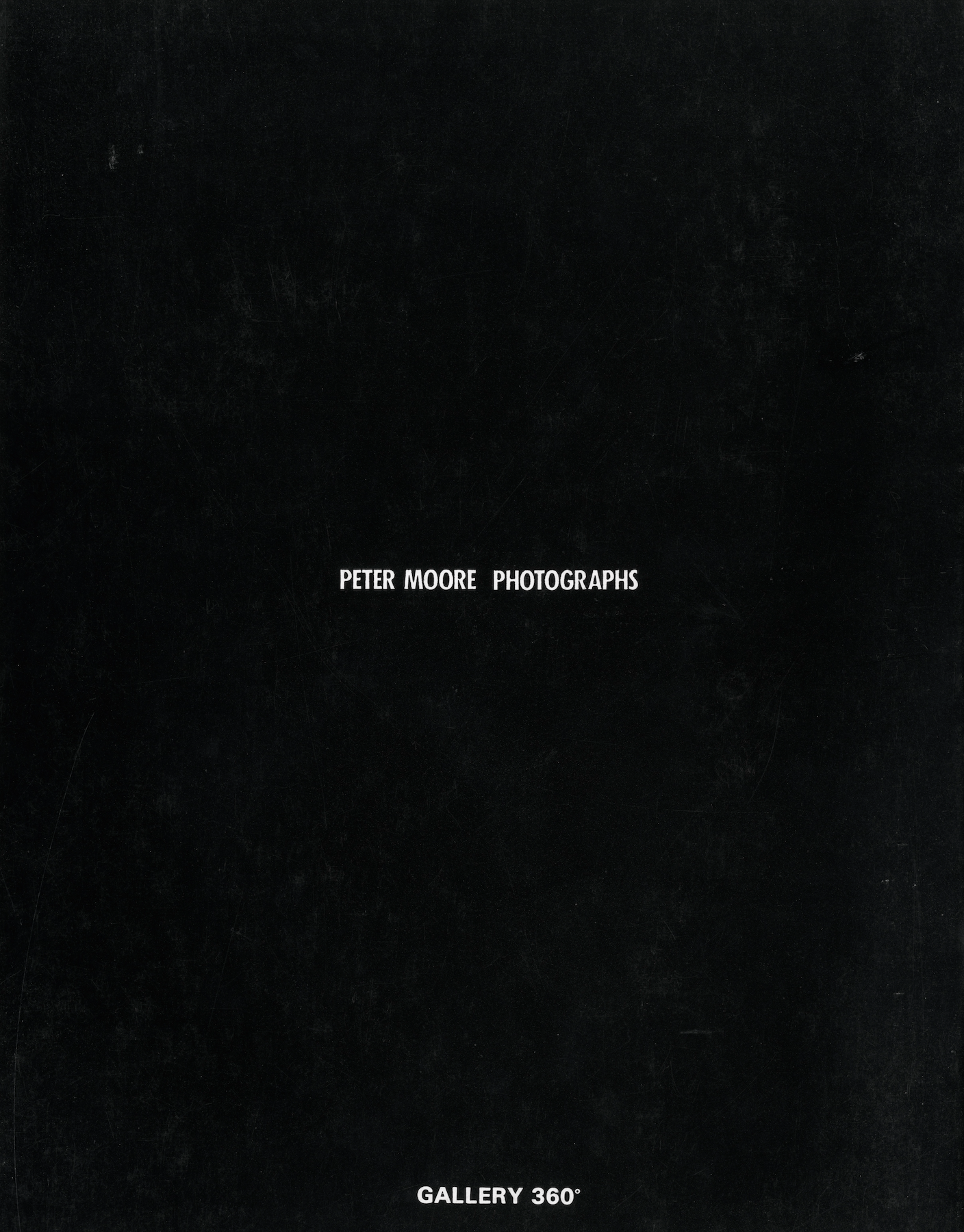Back cover of the 1989 Peter Moore Photographs catalog published by Gallery 360°.