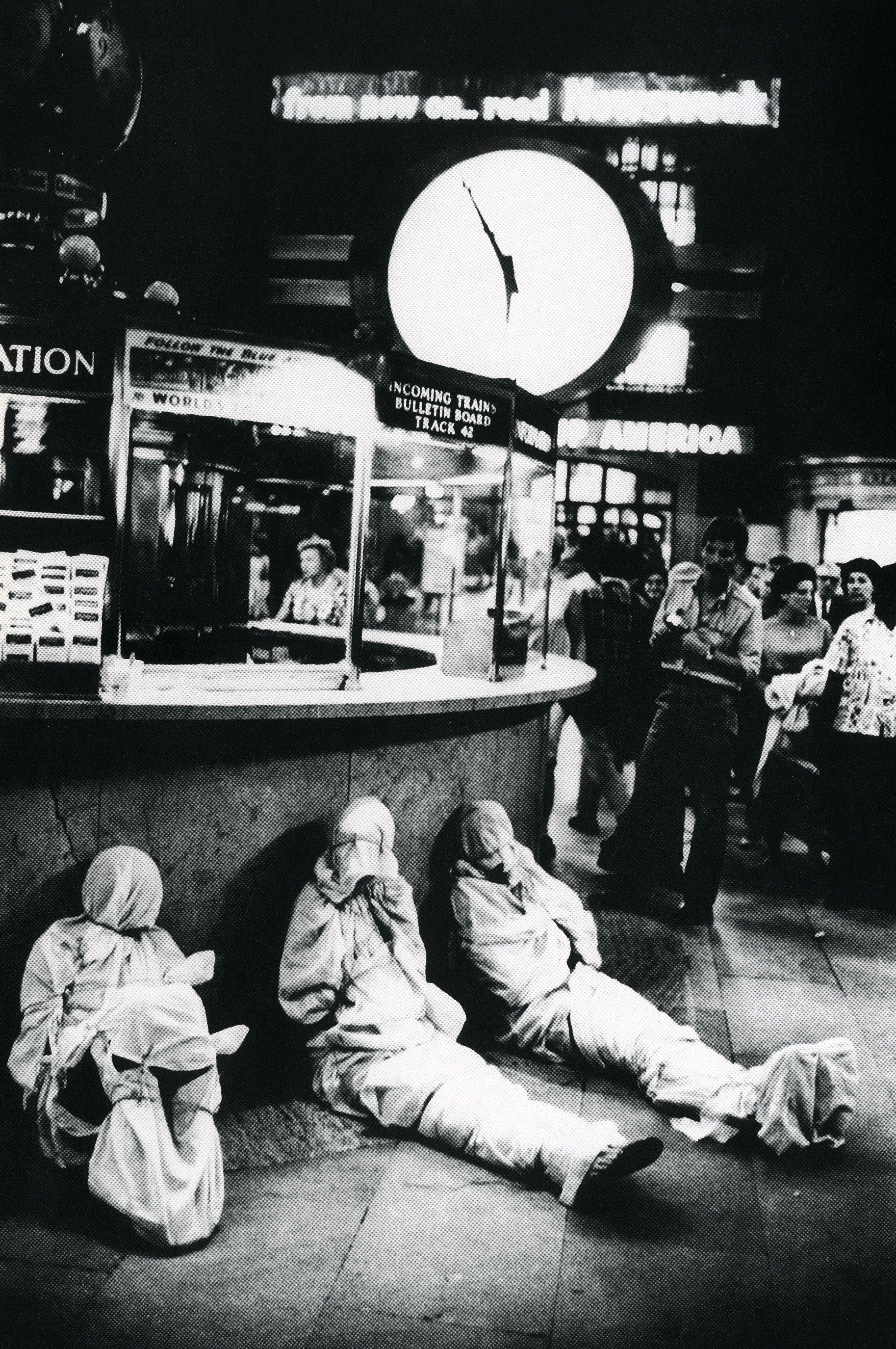 Interior page showing a Peter Moore photograph documenting avant-garde performance art.