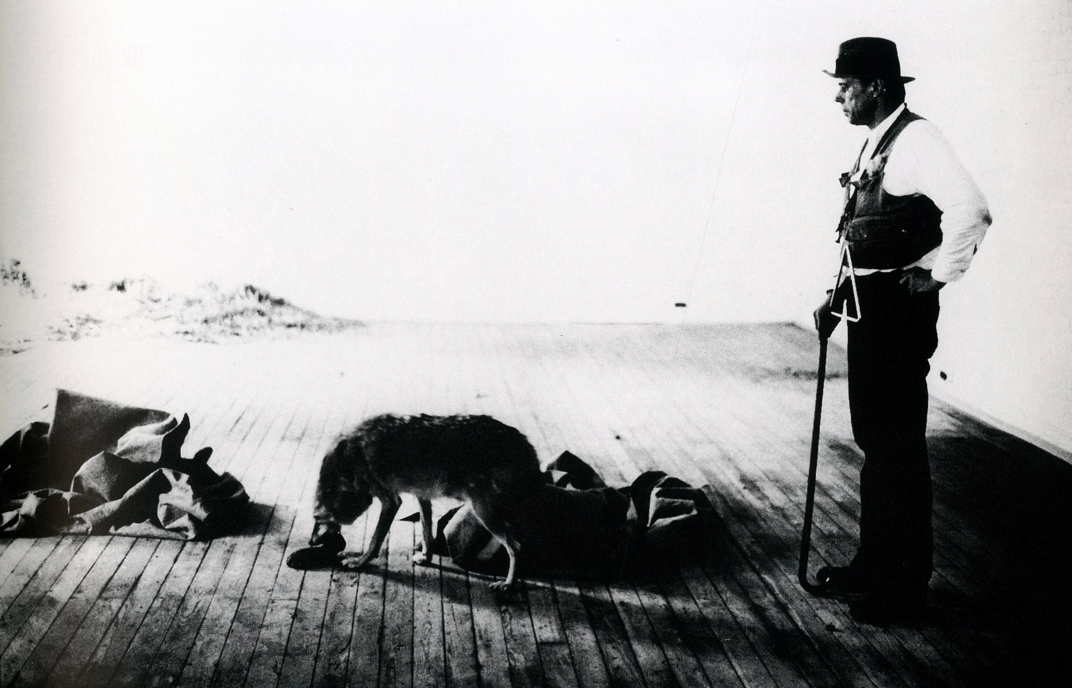 Additional interior photograph by Peter Moore of Beuys featuring artists from the avant-garde and Fluxus movements.