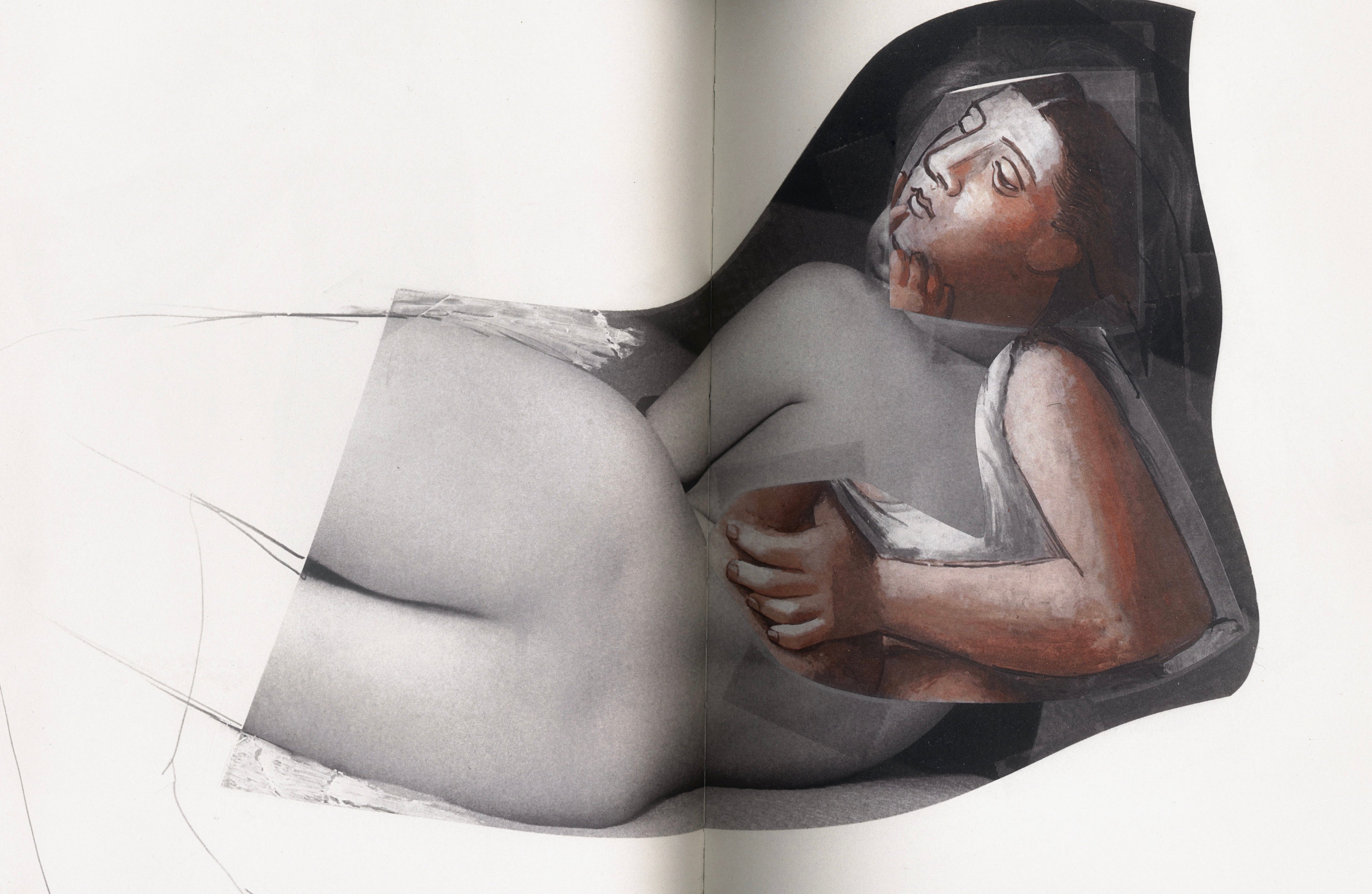 Richard Prince’s reworked Picasso composition displayed in the exhibition book.