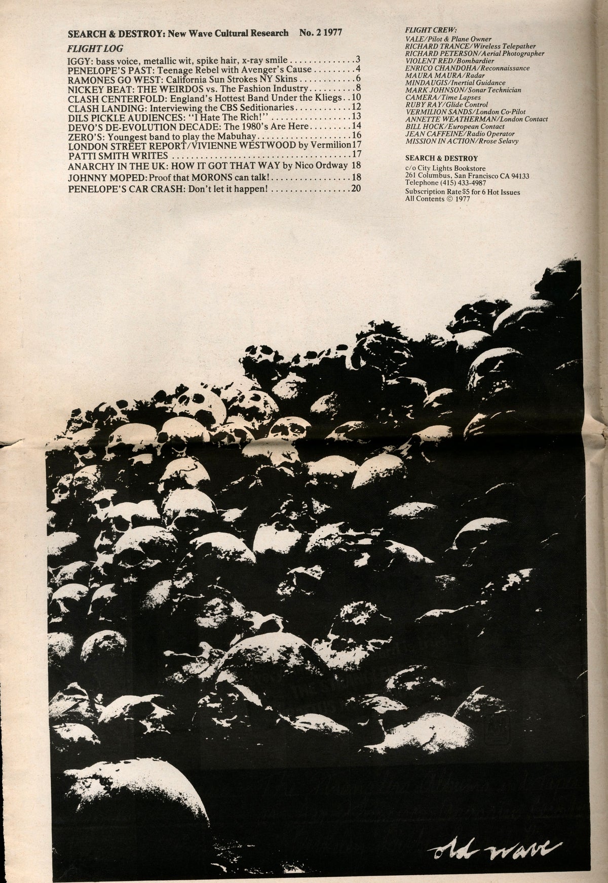 Crowd of heads photographed from above, full-page image from Search & Destroy No. 2.