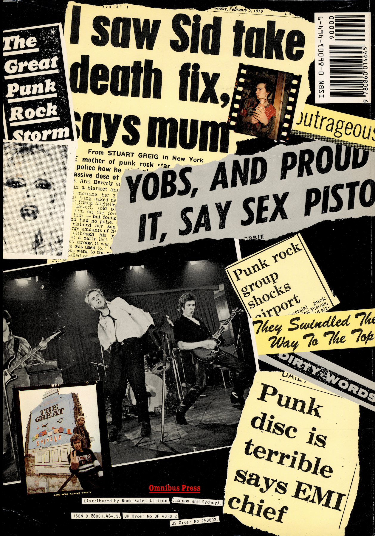 Back cover Sex Pistols File Omnibus Press.