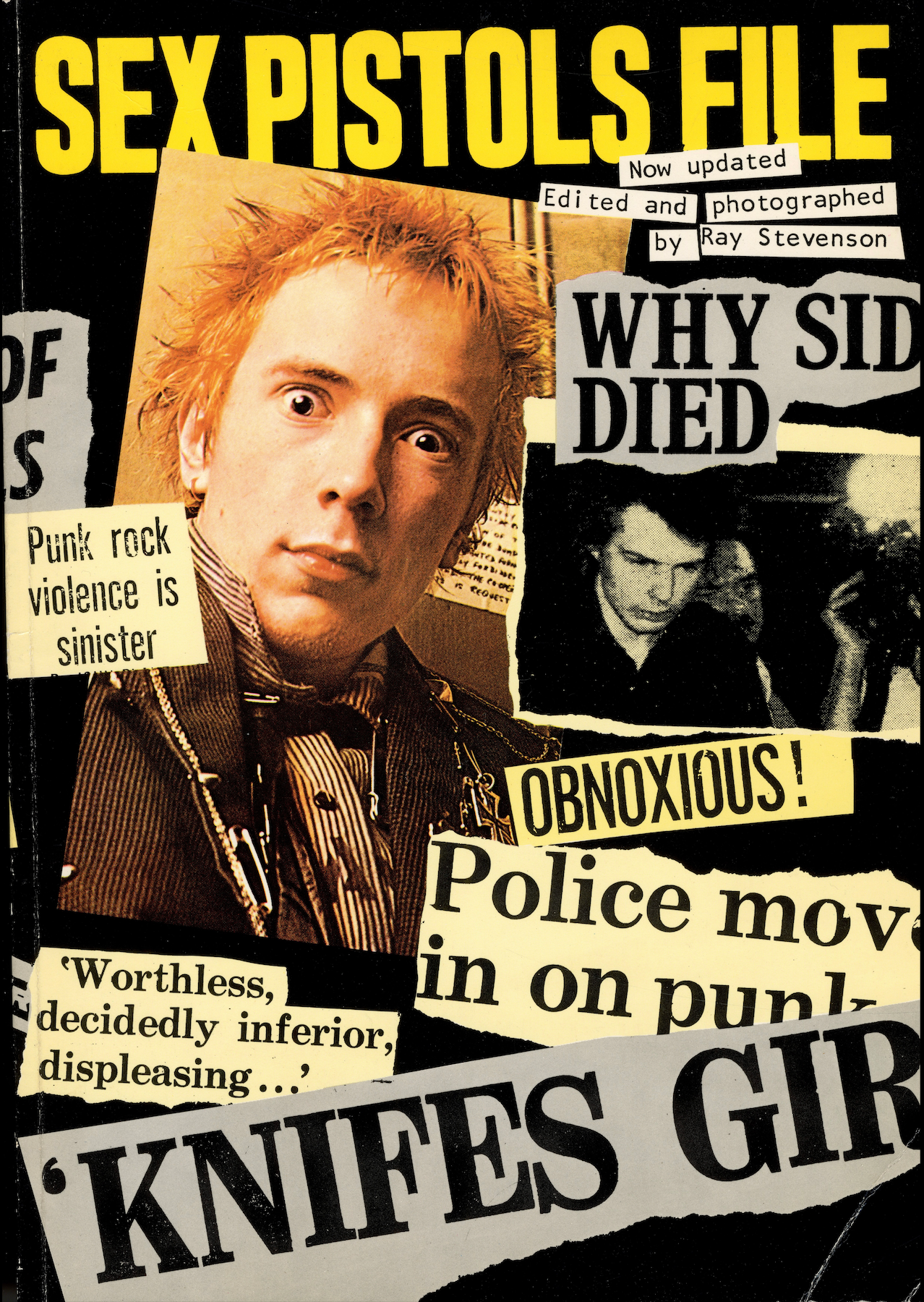 Front cover Sex Pistols File punk book.