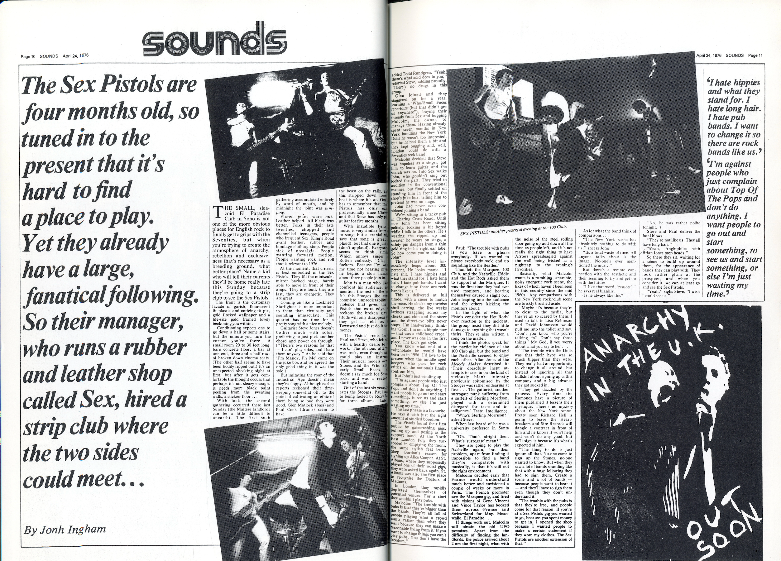 Interior layout music archive book Sex Pistols.