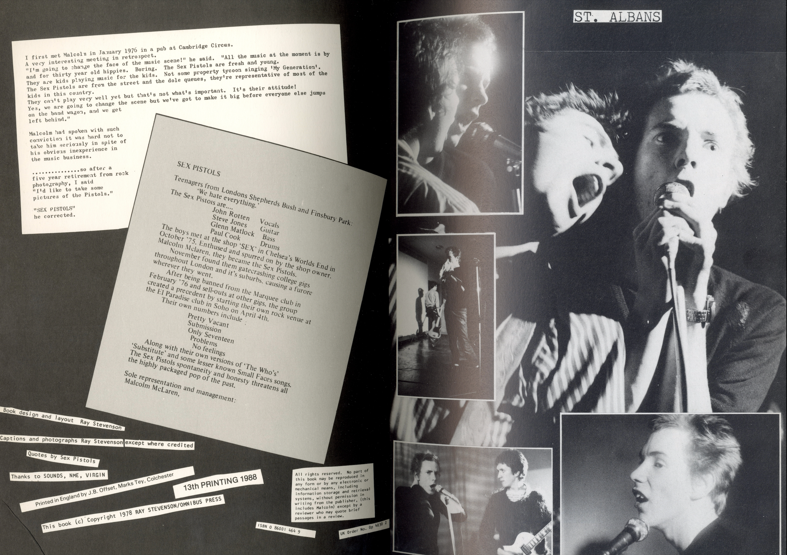 Interior spread British punk photography.