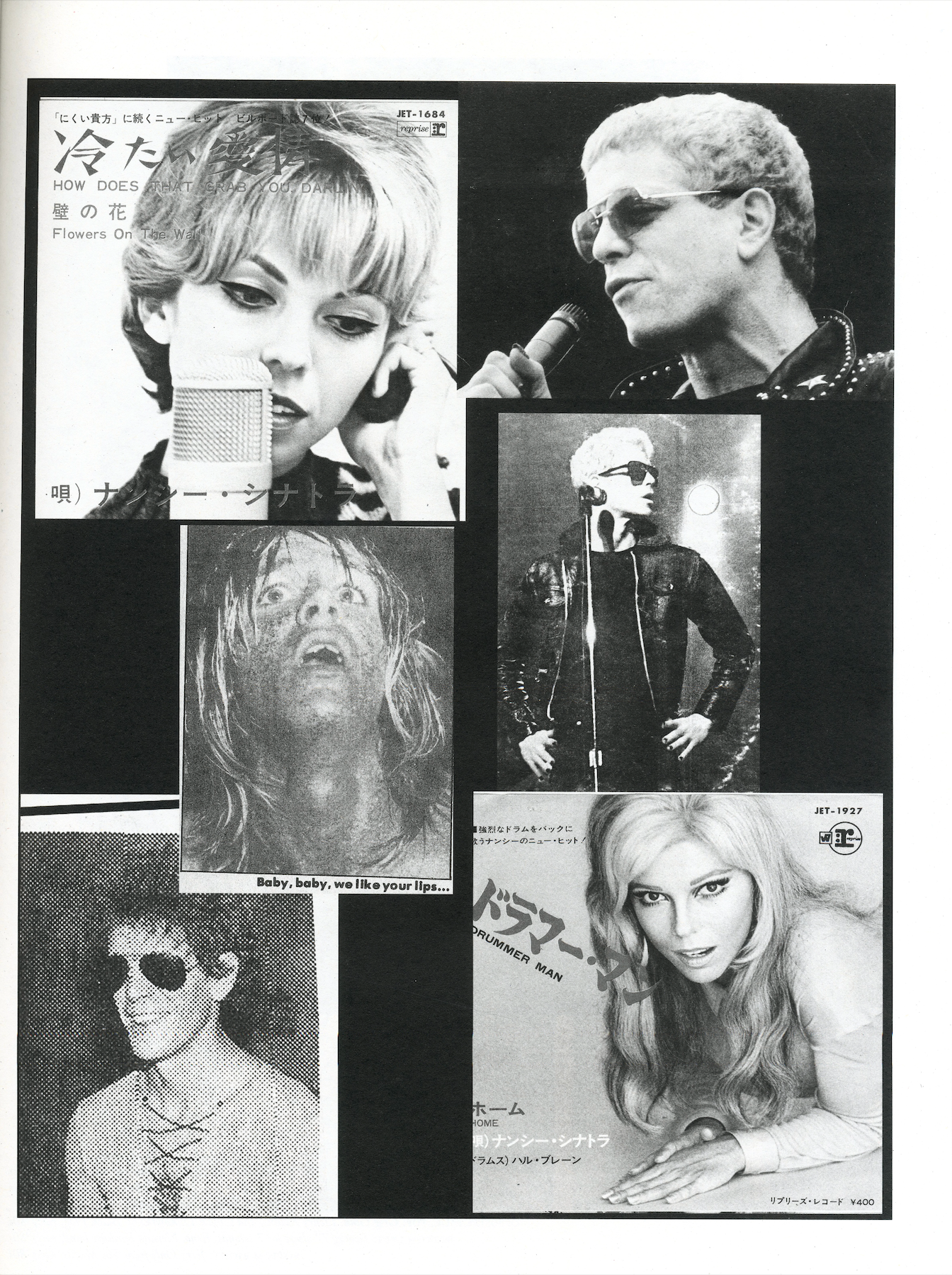 Interior collage from Street Mouth: The Thurston Moore Purple Diary featuring layered black-and-white photographs of musicians, artists, and scenes from the punk and alternative culture archive. intermission books.