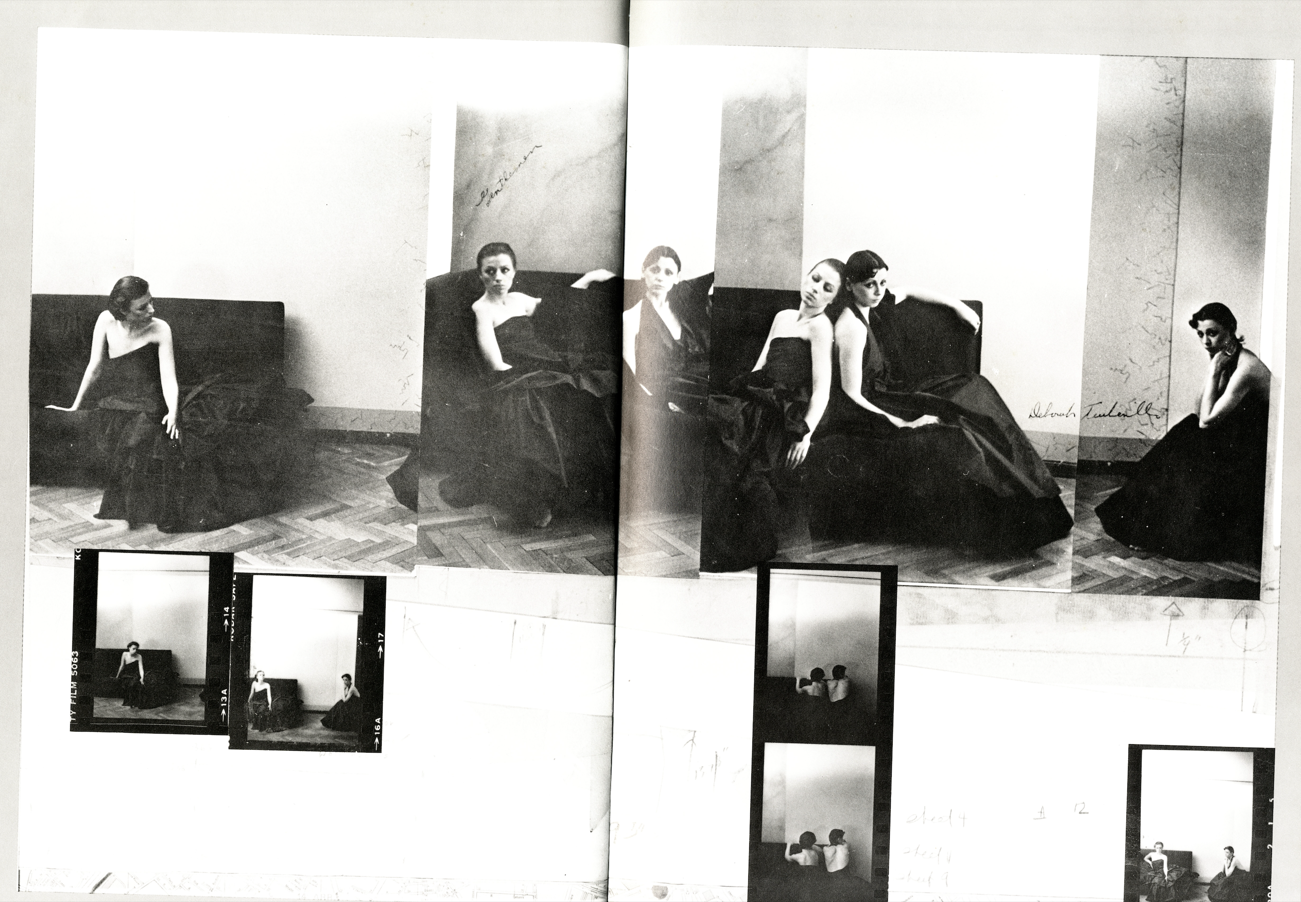 Interior spread from Deborah Turbeville’s Wallflower featuring her atmospheric imagery.