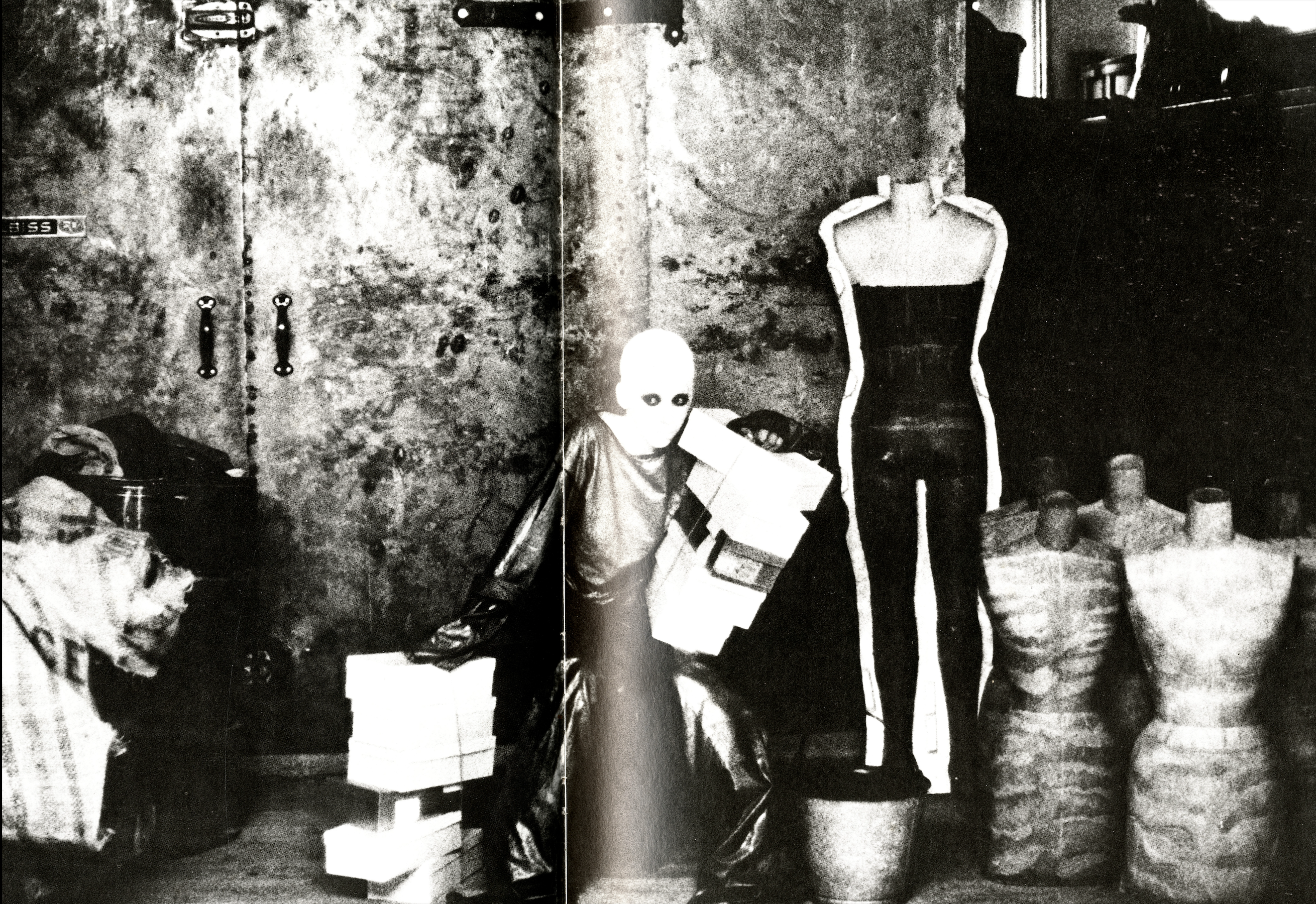 Interior spread of Wallflower (1978) by Deborah Turbeville showing her signature ethereal, grainy atmosphere—soft focus, muted tones, and haunting female figures captured in decaying architectural spaces.