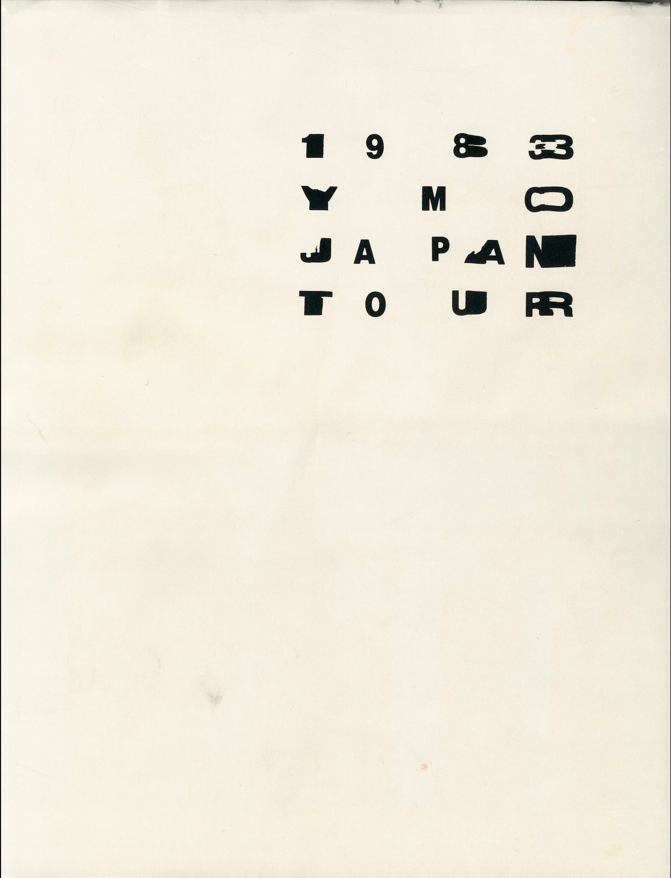 1983 YMO JAPAN TOUR CHAOS